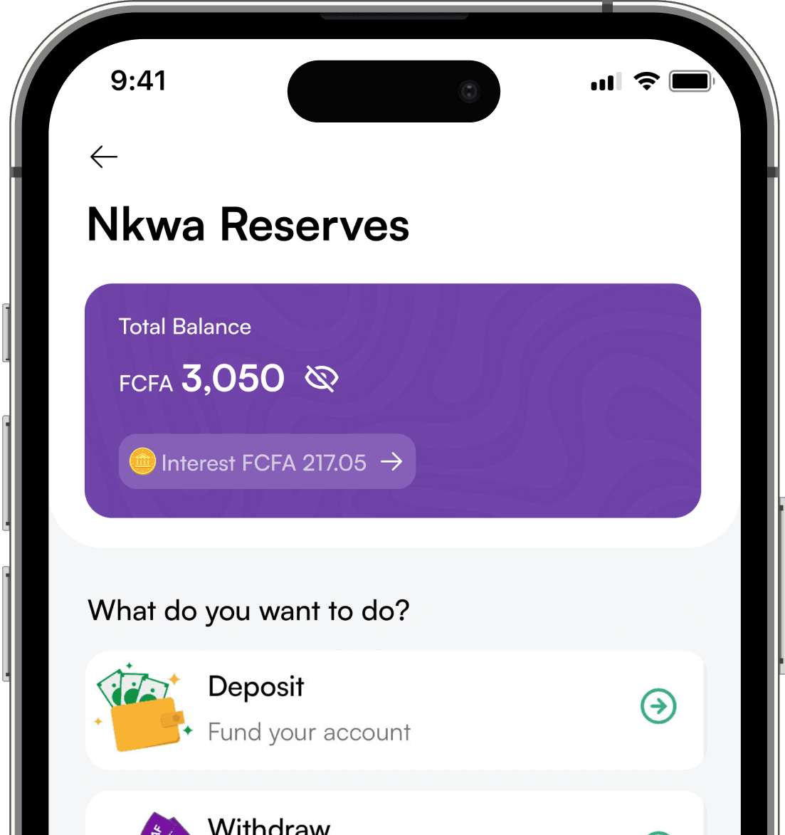 Screenshots of the Nkwa feature, showing details.