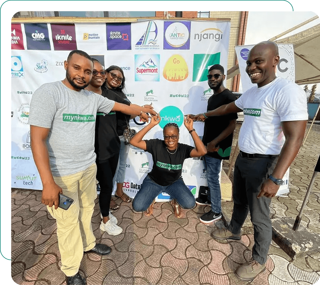 Nkwa team members celebrating together.